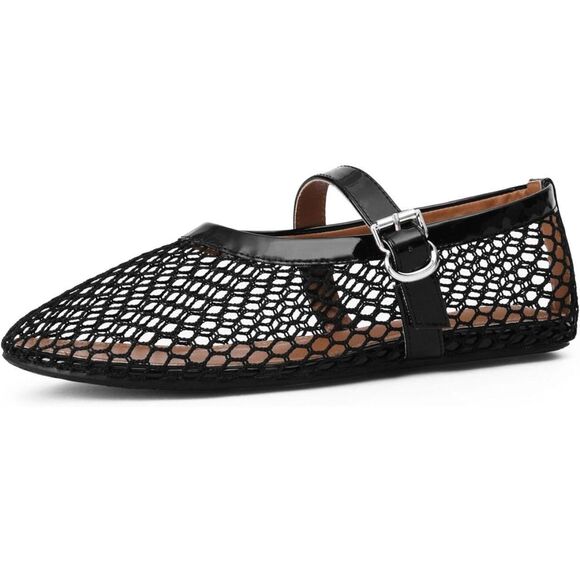 Adoli Love NEW IN BOX Black Mesh Ballerina Ballet Open Crochet Shoes US 8 - Picture 3 of 6